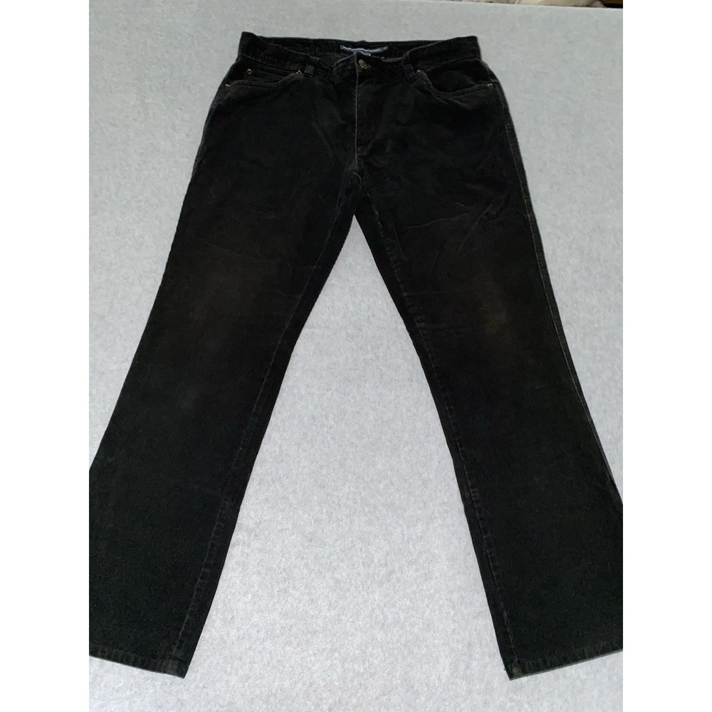 Ralph Lauren Sport Women's 8 Black Corduroy Jeans RL Stud Patch Y2K Straight Leg - Picture 2 of 16